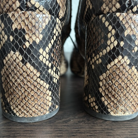 Sam Edelman Brown Snake Print heeled Ankle Boots 8.5M - Picture 8 of 13